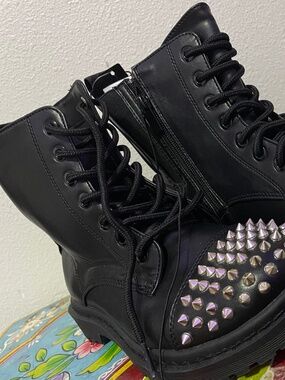 Studded combat boots